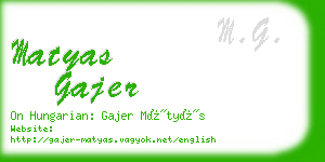 matyas gajer business card